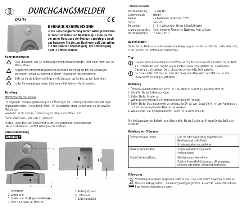 Page 1 de la notice Manuel utilisateur Pentatech DM05