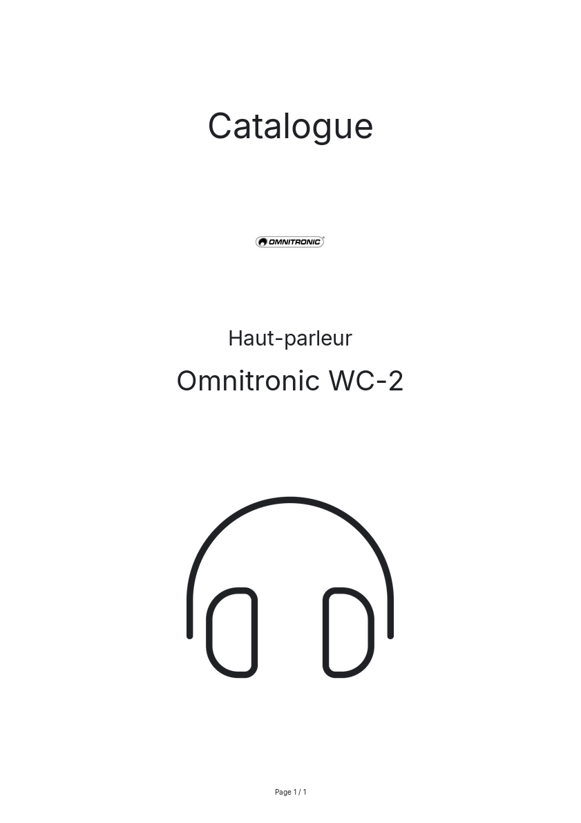 Page n°1 - Catalogue Omnitronic WC-2