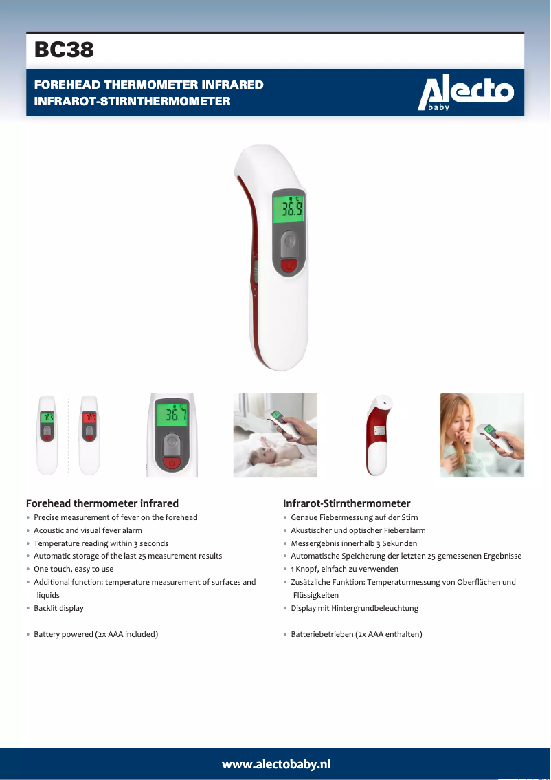 Page n°1 - Manuel utilisateur Alecto BC38