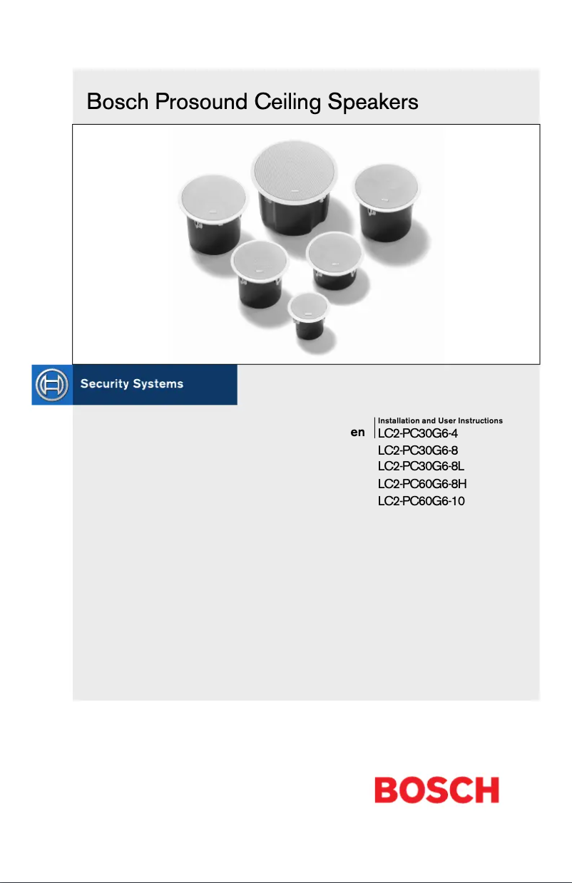 Page 1 de la notice Manuel utilisateur Bosch LC2-PC60G6-8H