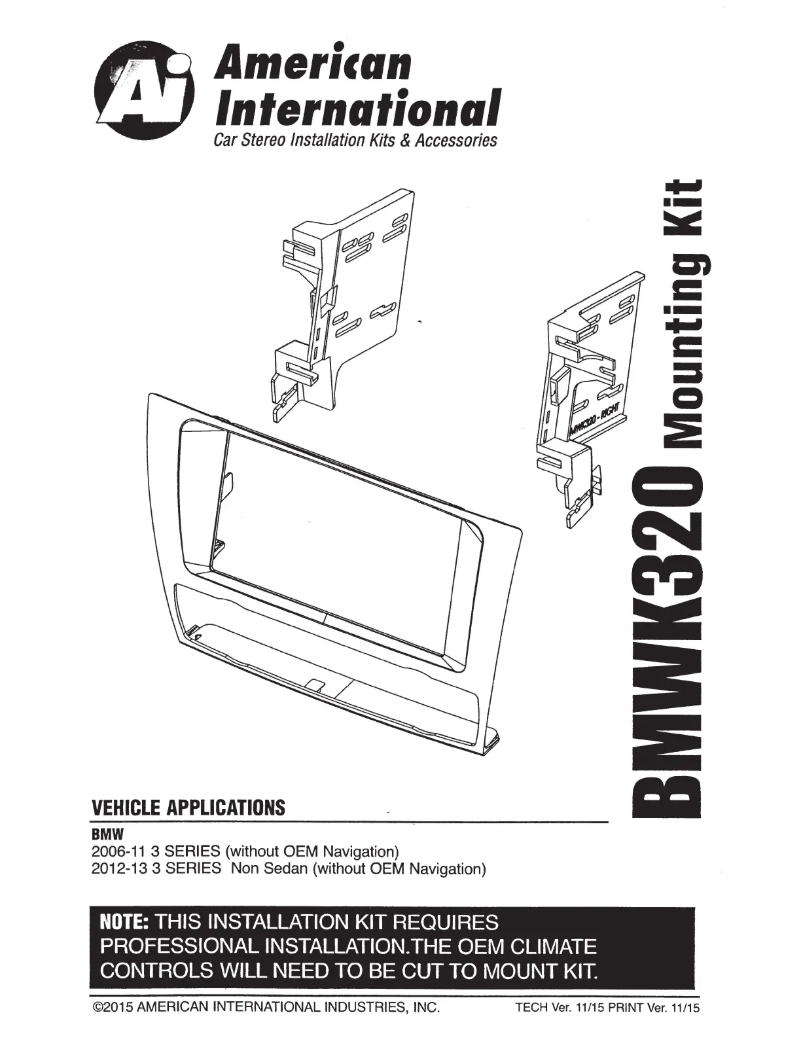 Page 1 de la notice Manuel utilisateur American International BMWK320