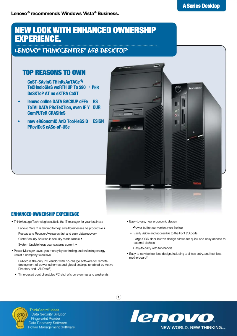 Image de la première page du manuel de l'appareil ThinkCentre SML7CMS PC