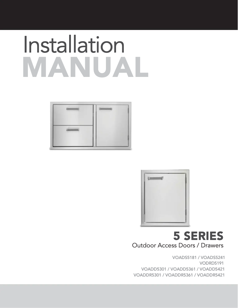 Page n°1 - Guide d'installation Viking VOADD5421SS