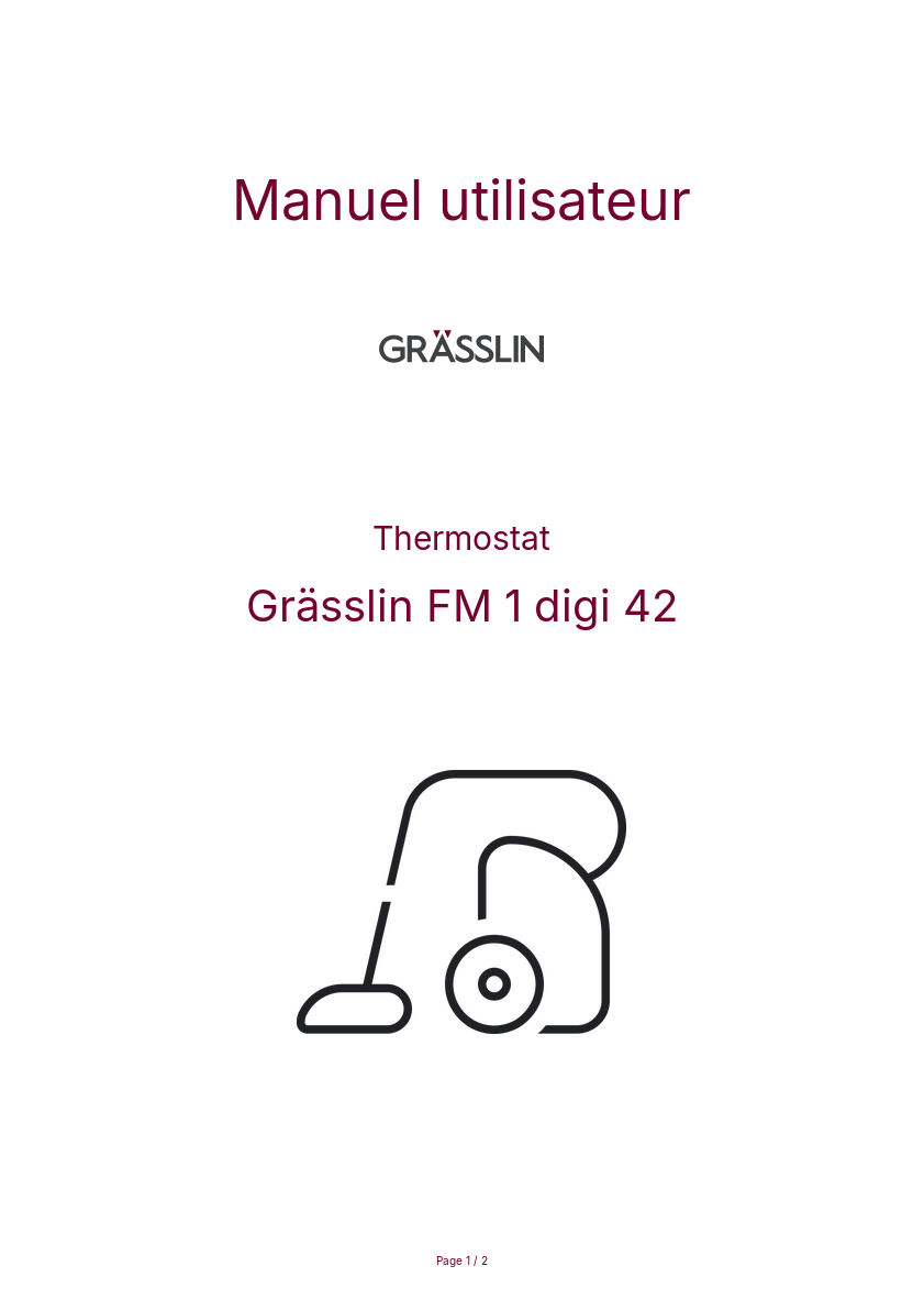 Page n°1 - Manuel utilisateur Grässlin FM 1 digi 42