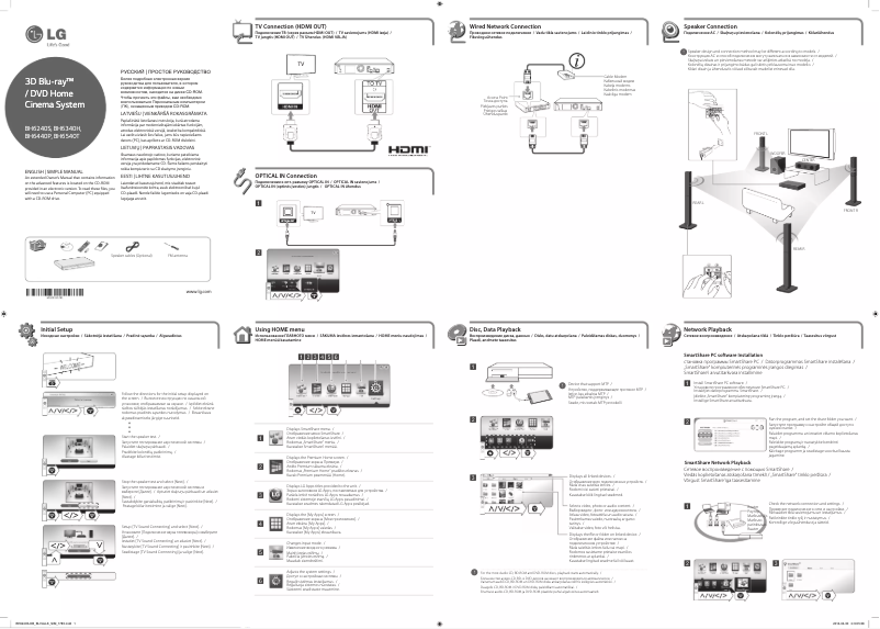 Page n°1 - Guide d'installation LG BH6440P
