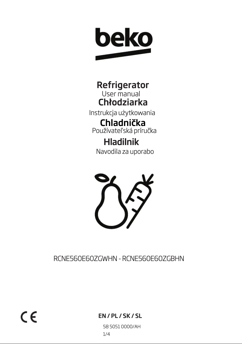 Page n°1 - Manuel utilisateur Beko RCNE560E60ZGWHN
