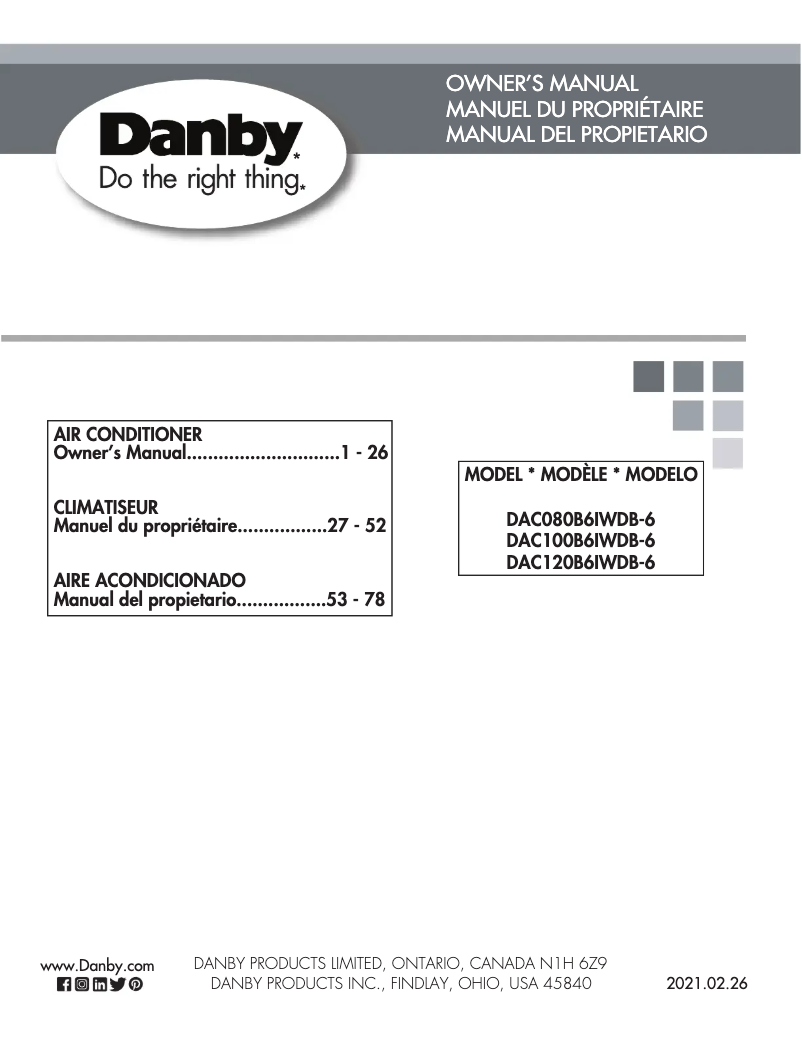Página 1 del manual Manual de usuario Danby DAC100B6IWDB-6