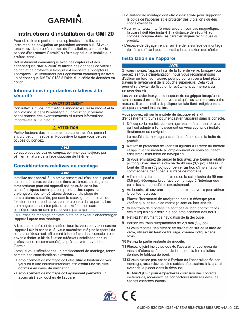 Image de la première page du manuel de l'appareil GMI 52