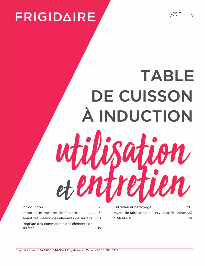 Page n°1 - Manuel utilisateur Frigidaire GCCI3067AB