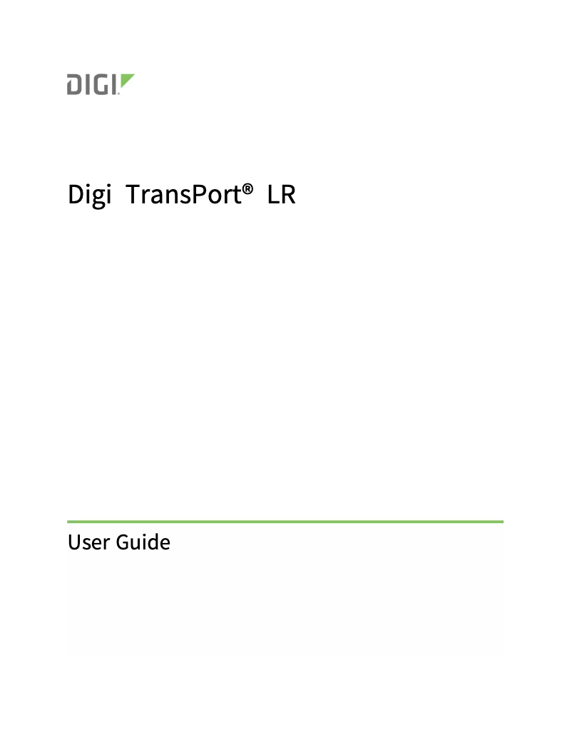 Page n°1 - Manuel utilisateur Digi TransPort LR54