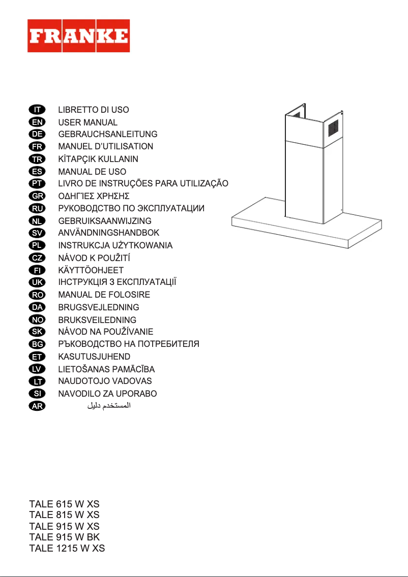 Page 1 de la notice Manuel utilisateur Franke Tale 1215 W XS