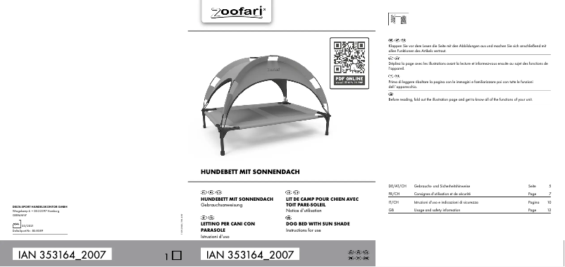 Page 1 de la notice Manuel utilisateur Zoofari IAN 353164