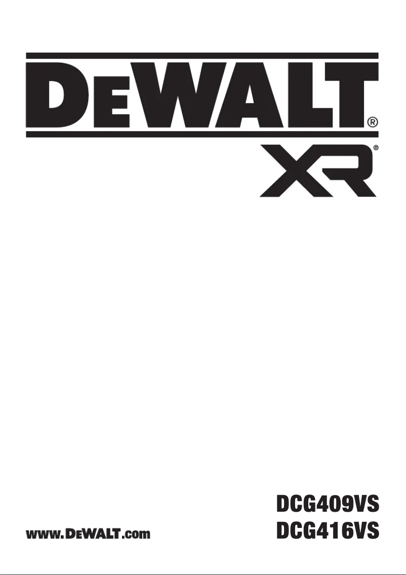 Page n°1 - Manuel utilisateur DeWalt DCG416