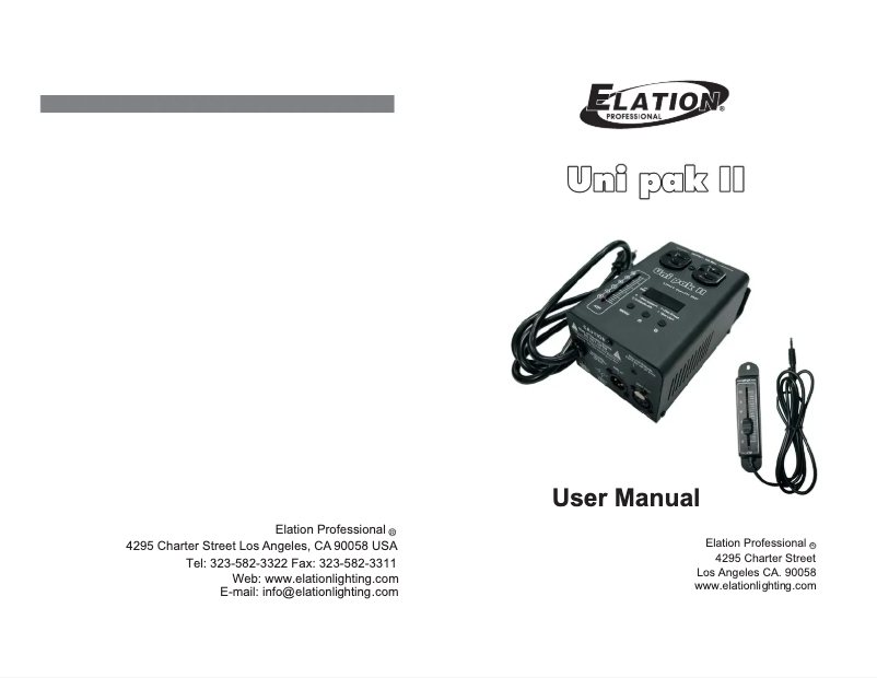 Image de la première page du manuel de l'appareil Uni Pak II