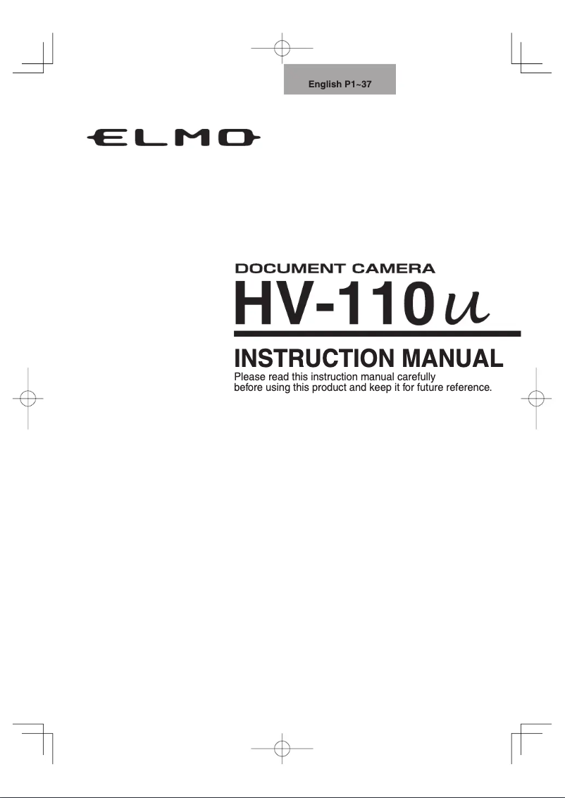 Page n°1 - Manuel utilisateur Elmo HV-110U