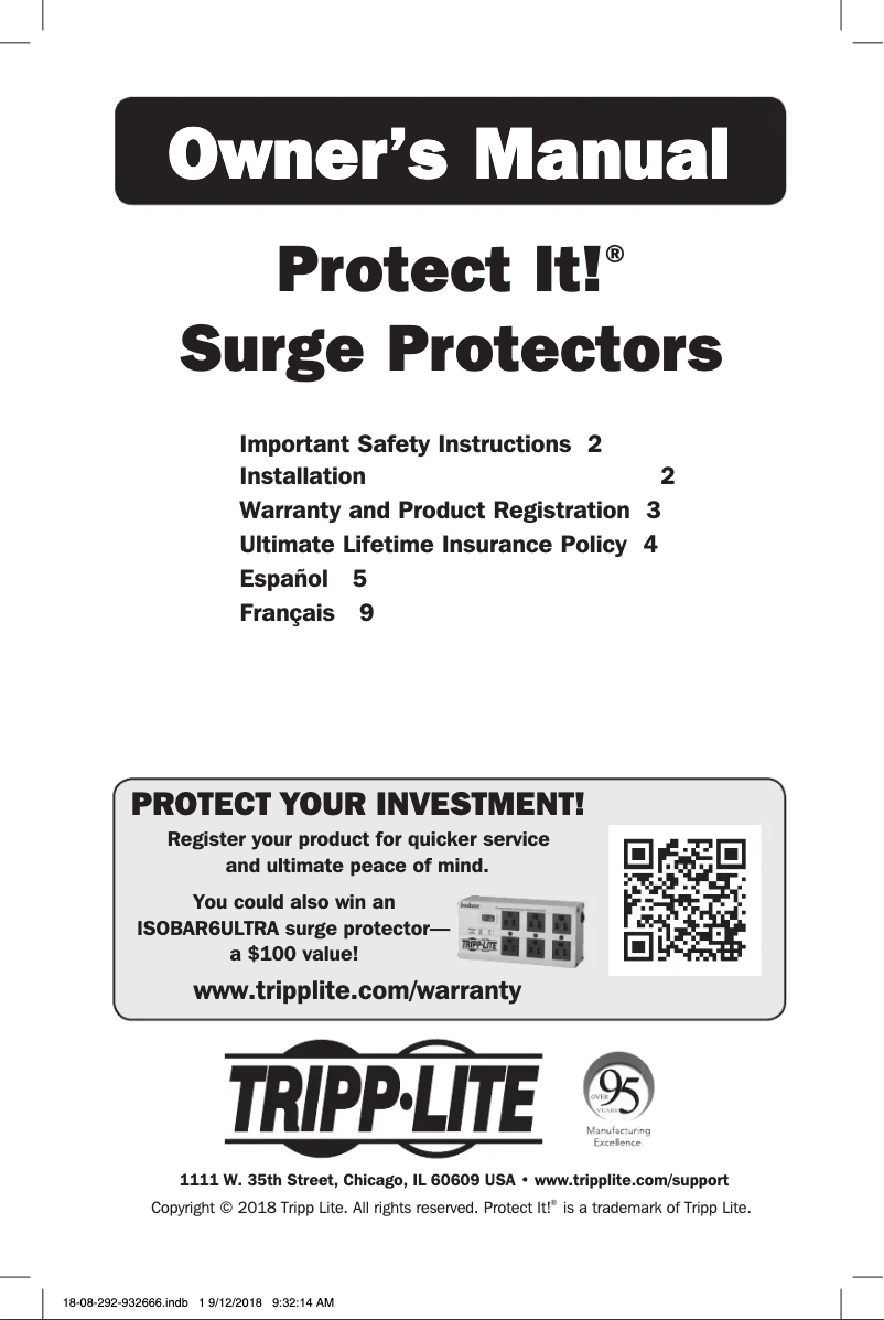Page n°1 - Manuel utilisateur Tripp Lite Protect It! TLP76RBTEL