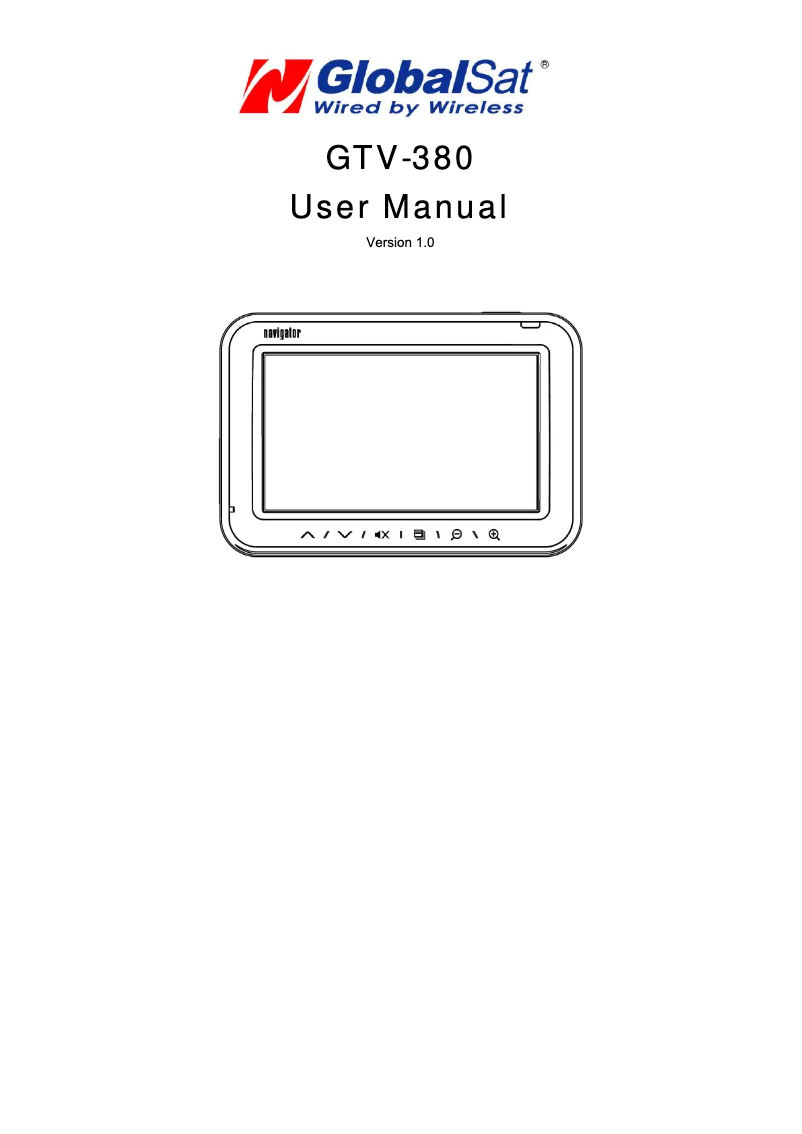 Image de la première page du manuel de l'appareil GTV-380