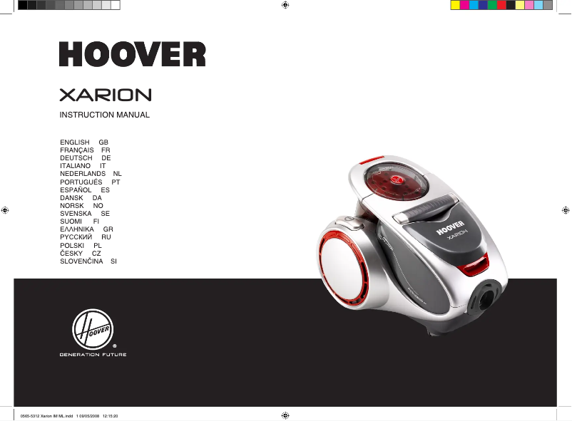 Page n°1 - Manuel utilisateur Hoover Xarion TRTC4210001