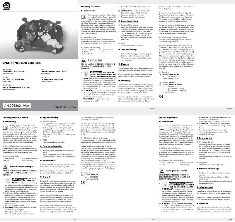 Page 1 de la notice Manuel utilisateur Playtive HG05516