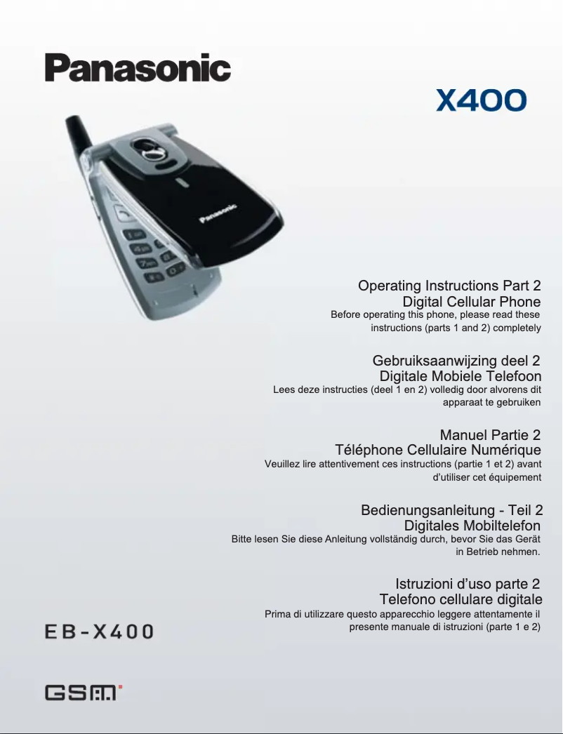 Image de la première page du manuel de l'appareil X400