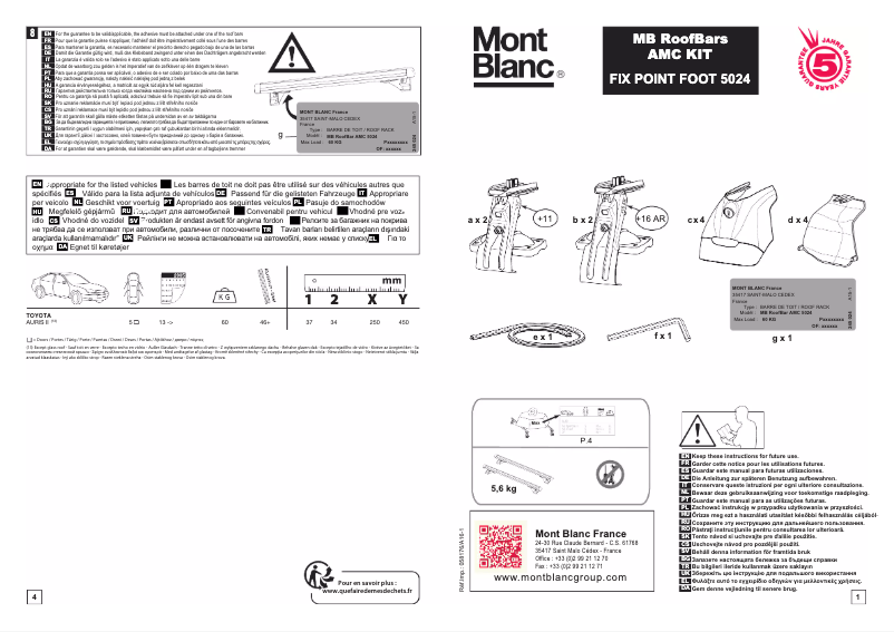 Page 1 de la notice Manuel utilisateur Mont Blanc AMC 5024
