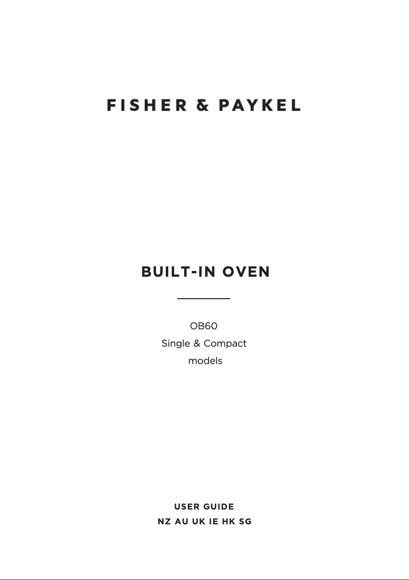 Page n°1 - Manuel utilisateur Fisher & Paykel OB60SC7CEPB1