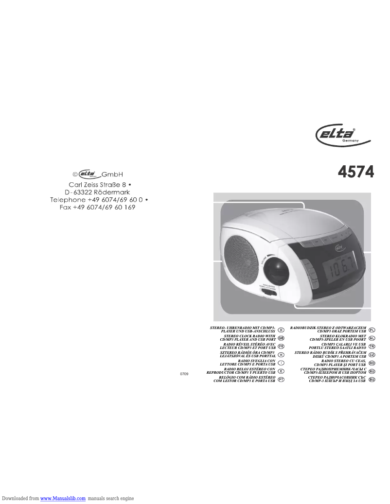 Page 1 de la notice Manuel utilisateur Elta 4574