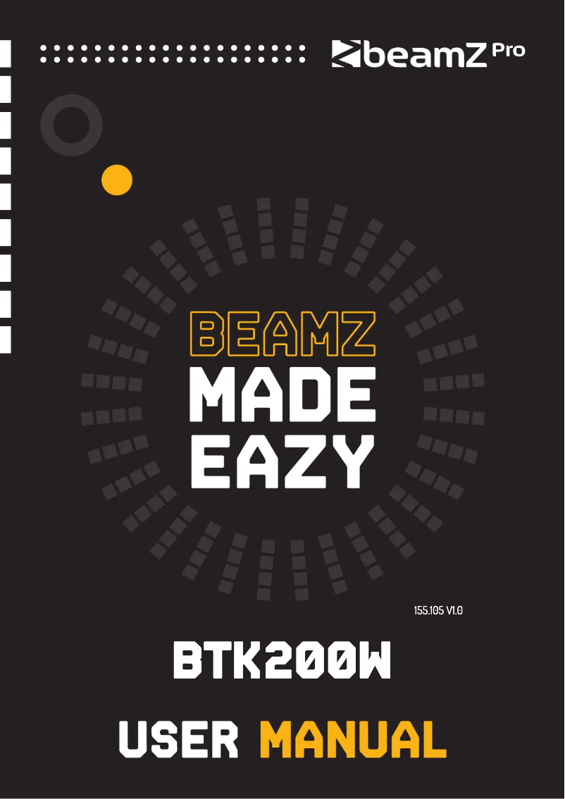 Page n°1 - Manuel utilisateur BeamZ BTK200W