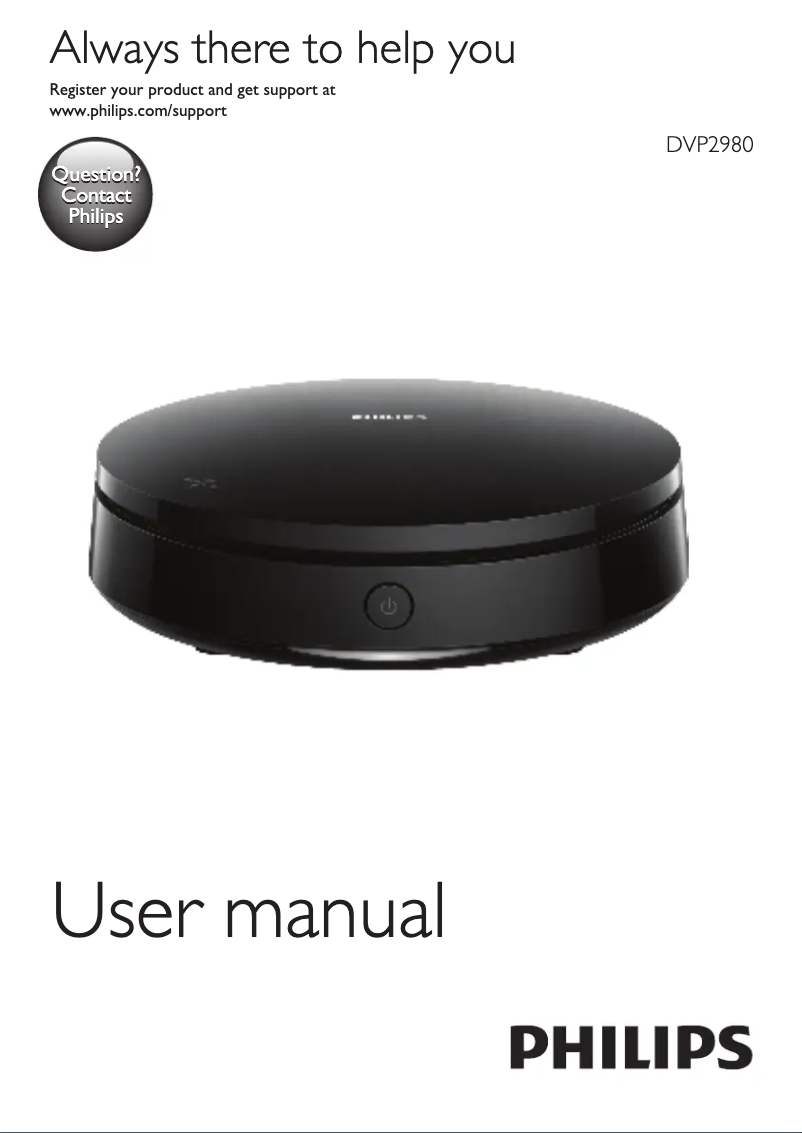 Página 1 del manual Manual de usuario Philips 2000 series DVP2980