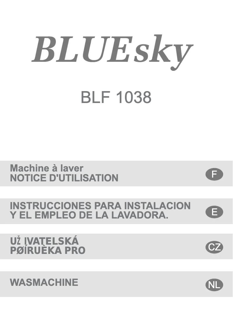 Page n°1 - Manuel utilisateur Bluesky BLF 1038