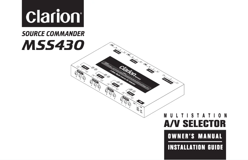 Page n°1 - Manuel utilisateur Clarion MSS430