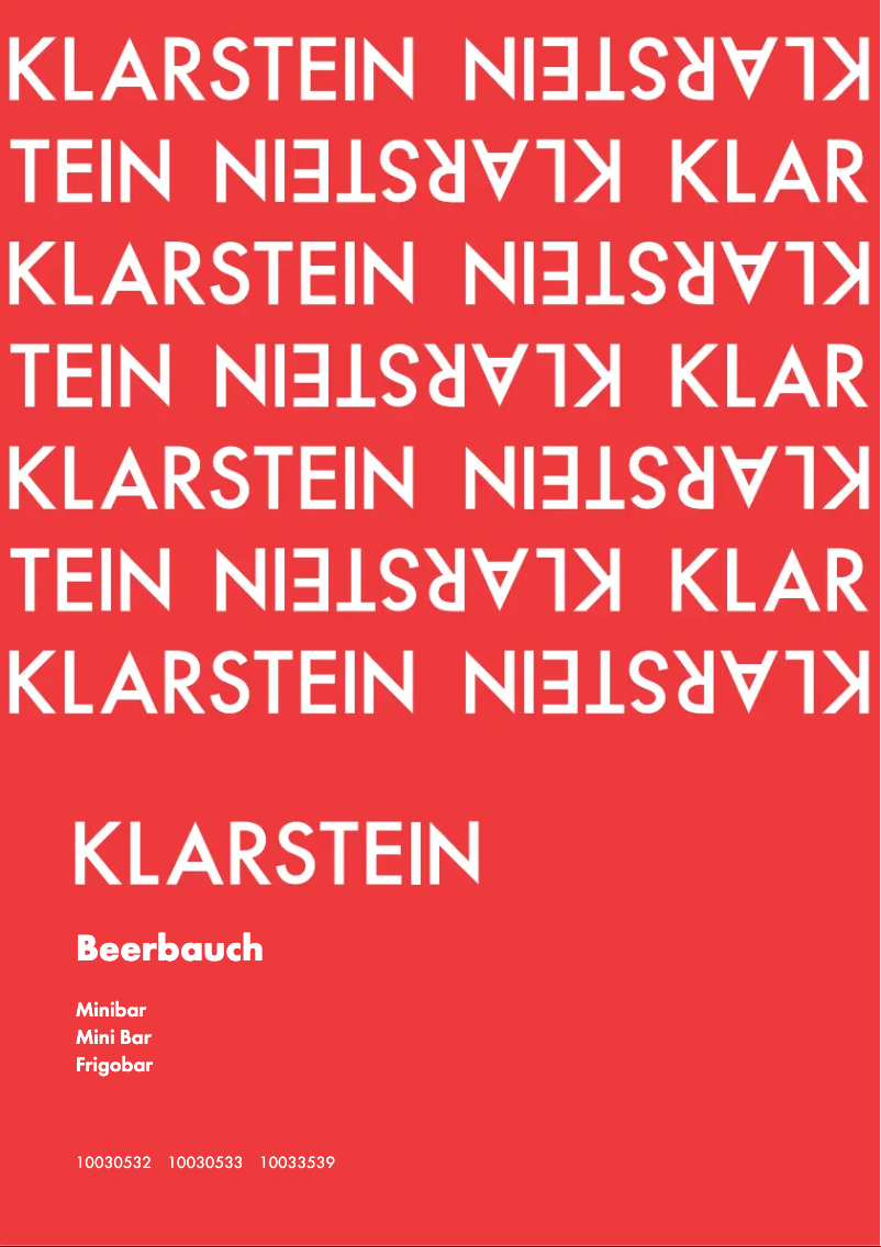 Page 1 de la notice Manuel utilisateur Klarstein 10033539