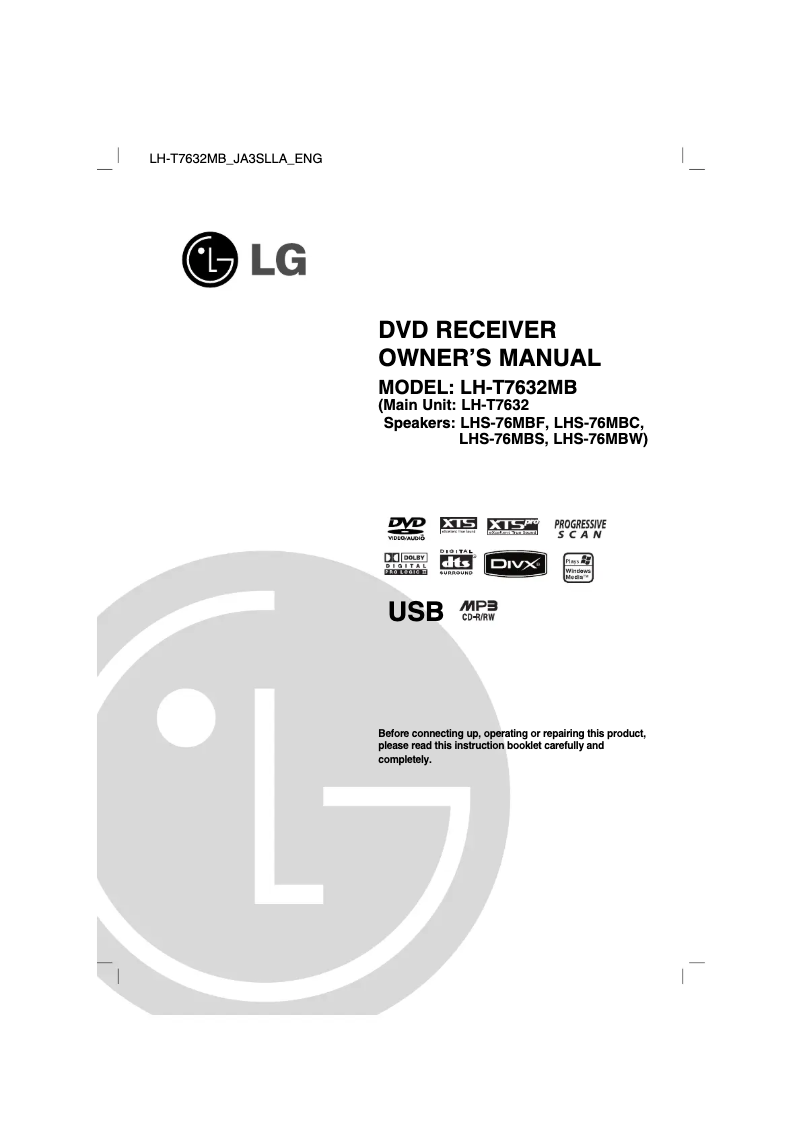 Page 1 de la notice Manuel utilisateur LG LH-T7632MB