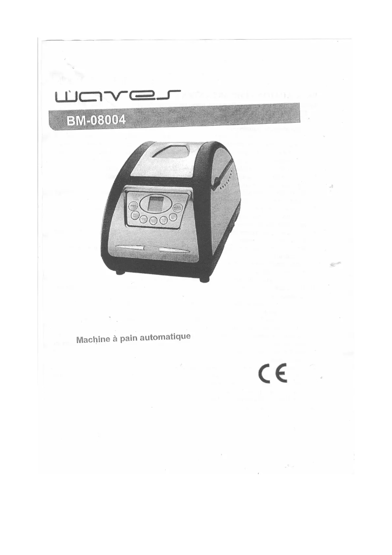 Image de la première page du manuel de l'appareil BM-08004