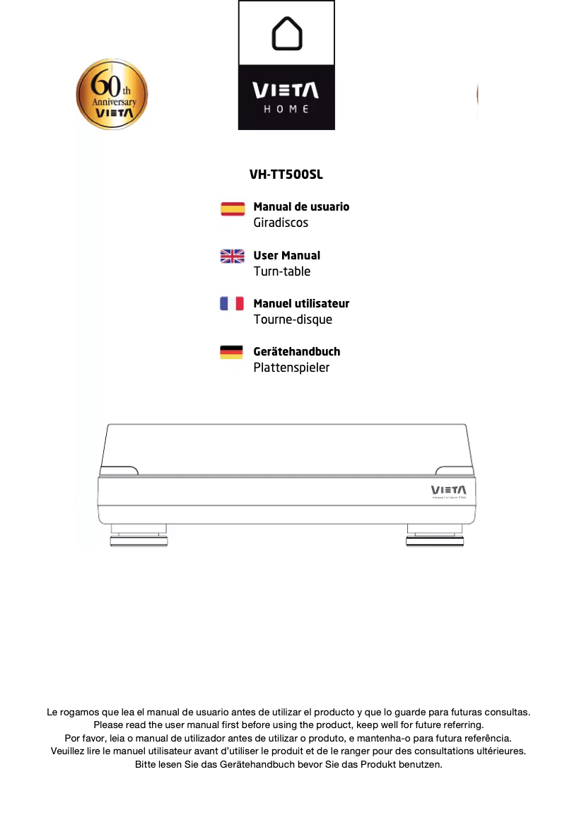Page 1 de la notice Manuel utilisateur Vieta VH-TT500SL