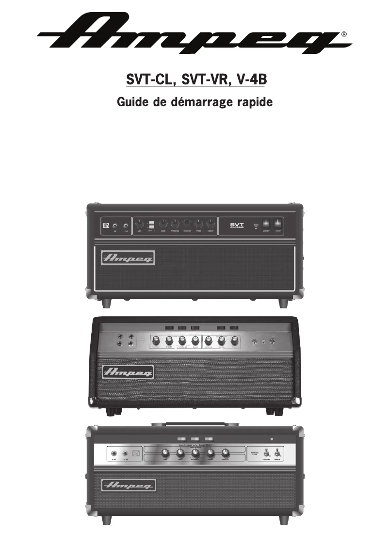 Page 1 de la notice Guide de démarrage rapide Ampeg SVT-CL