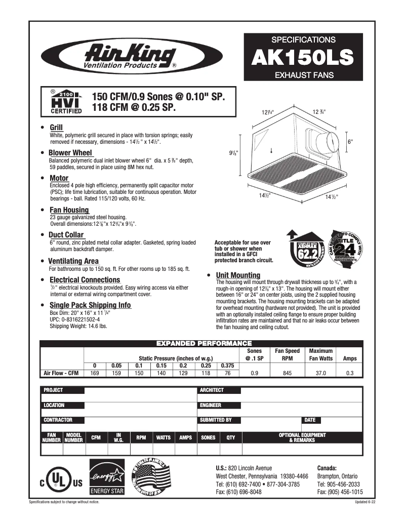 Image de la première page du manuel de l'appareil AK150LS