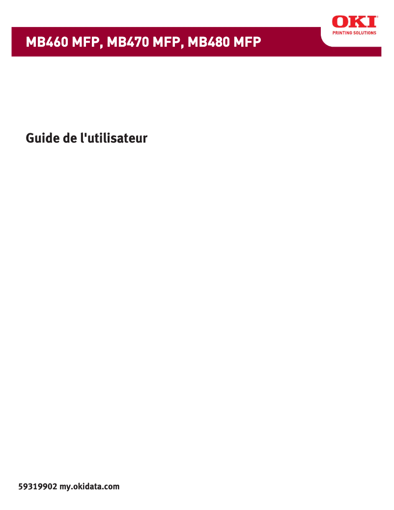Page 1 de la notice Manuel utilisateur OKI MB460