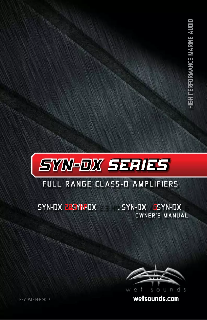 Page n°1 - Manuel utilisateur Wet Sounds SYN-DX 2.3 HP