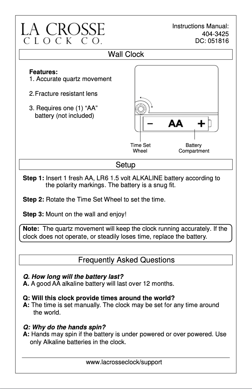 Image de la première page du manuel de l'appareil 404-3425