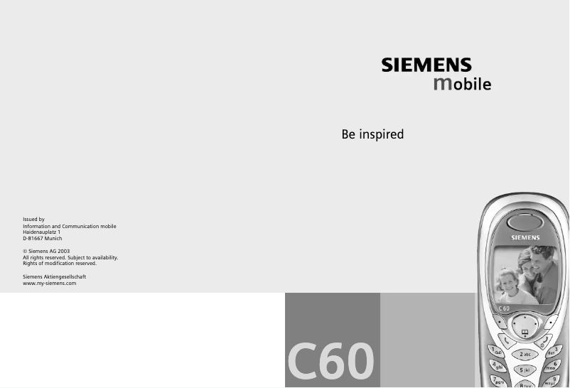 Page 1 de la notice Manuel utilisateur Siemens C60