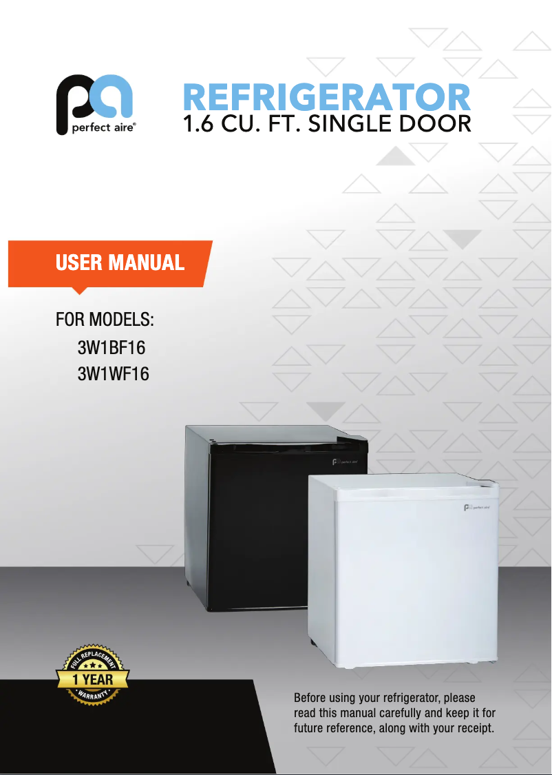 Page n°1 - Manuel utilisateur Perfect Aire 3W1WF16