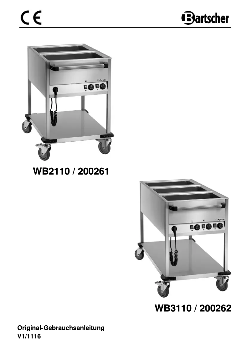 Page 1 de la notice Manuel utilisateur Bartscher WB3110