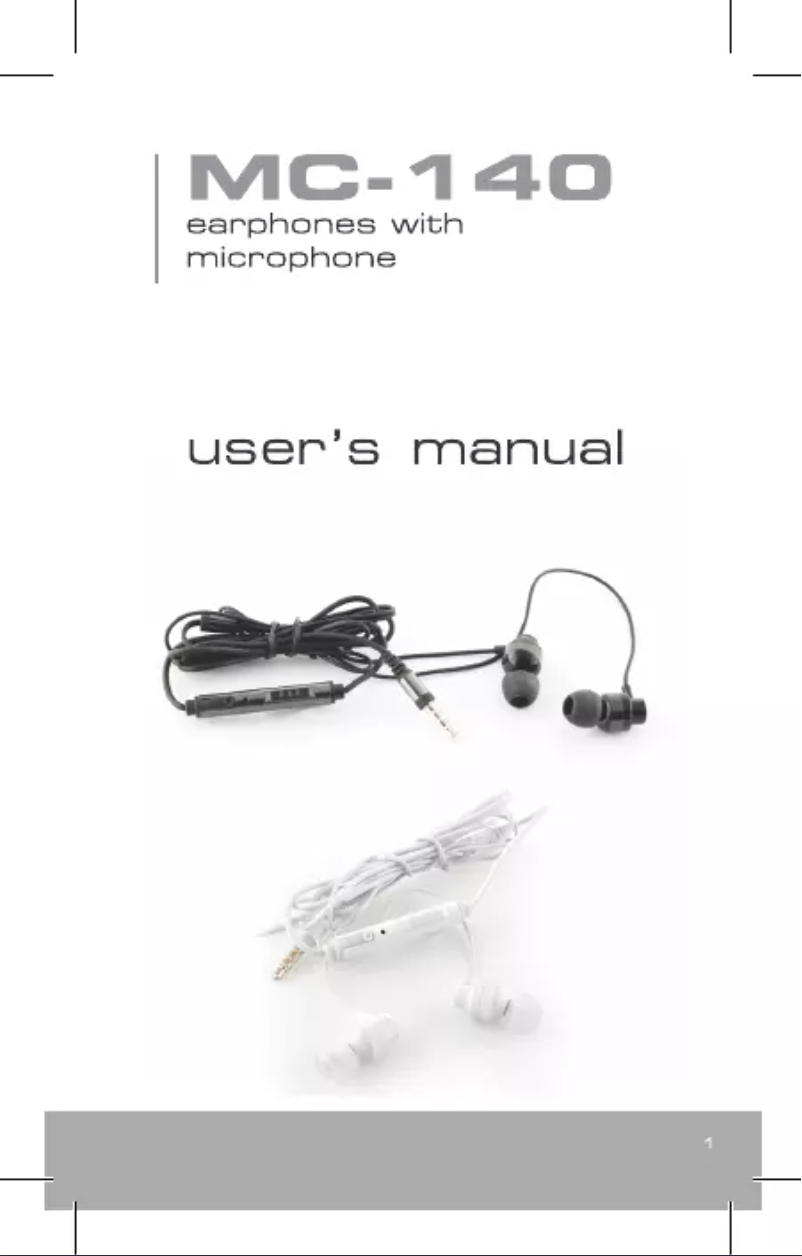 First page image of the manual for MC-140