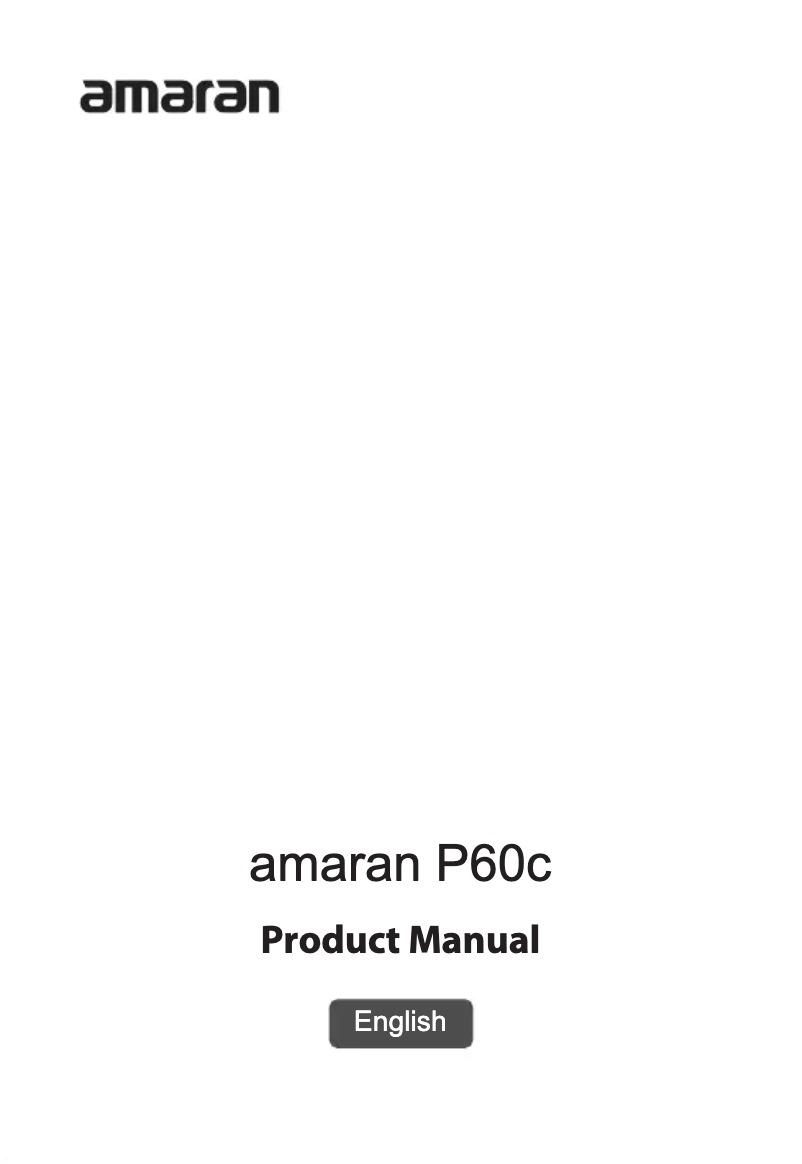 Page 1 de la notice Manuel utilisateur Amaran P60c