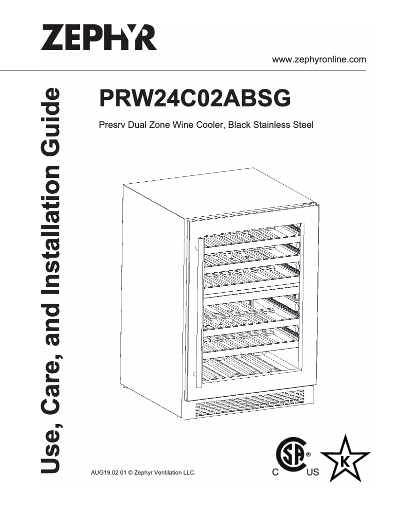 Page n°1 - Guide d'installation Zephyr PRW24C02ABSG