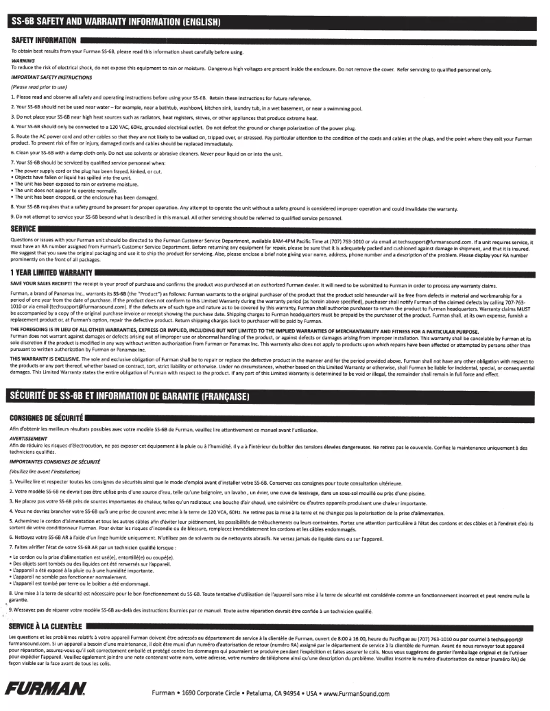 Image de la première page du manuel de l'appareil SS-6B