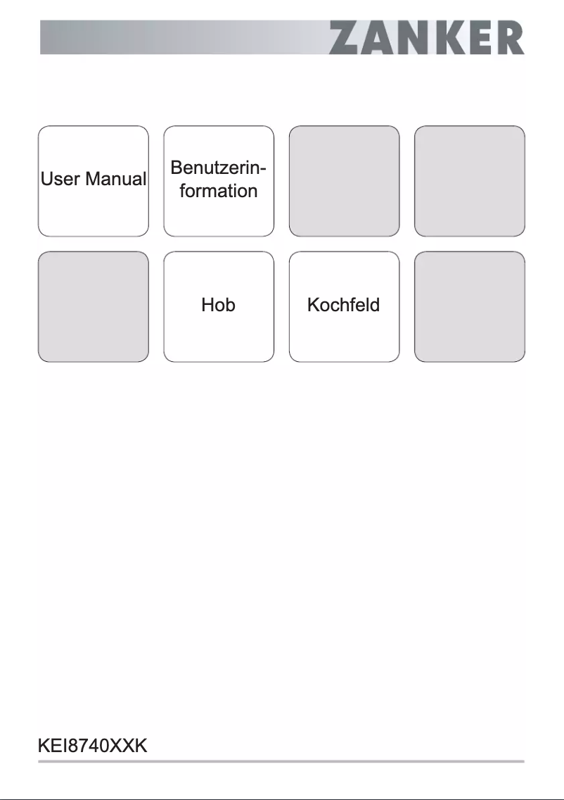 Page n°1 - Manuel utilisateur Zanker KEI8740XXK