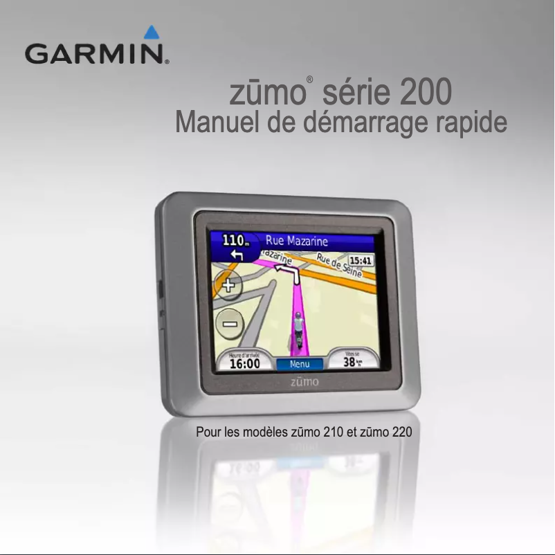 Page 1 de la notice Manuel utilisateur Garmin zumo 220
