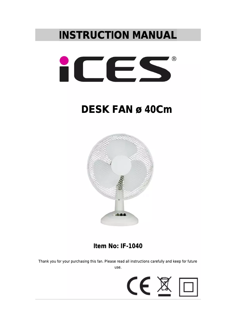 Page 1 de la notice Manuel utilisateur Ices IF-1040